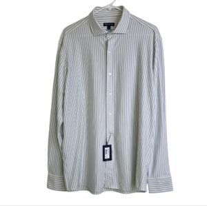 Peter Millar Crown Crafted "Excursionist Flex" Striped Shirt Grey - NWT - Size L